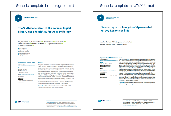 Example of an article laid out using the generic template in Indesign format and in LaTeX format